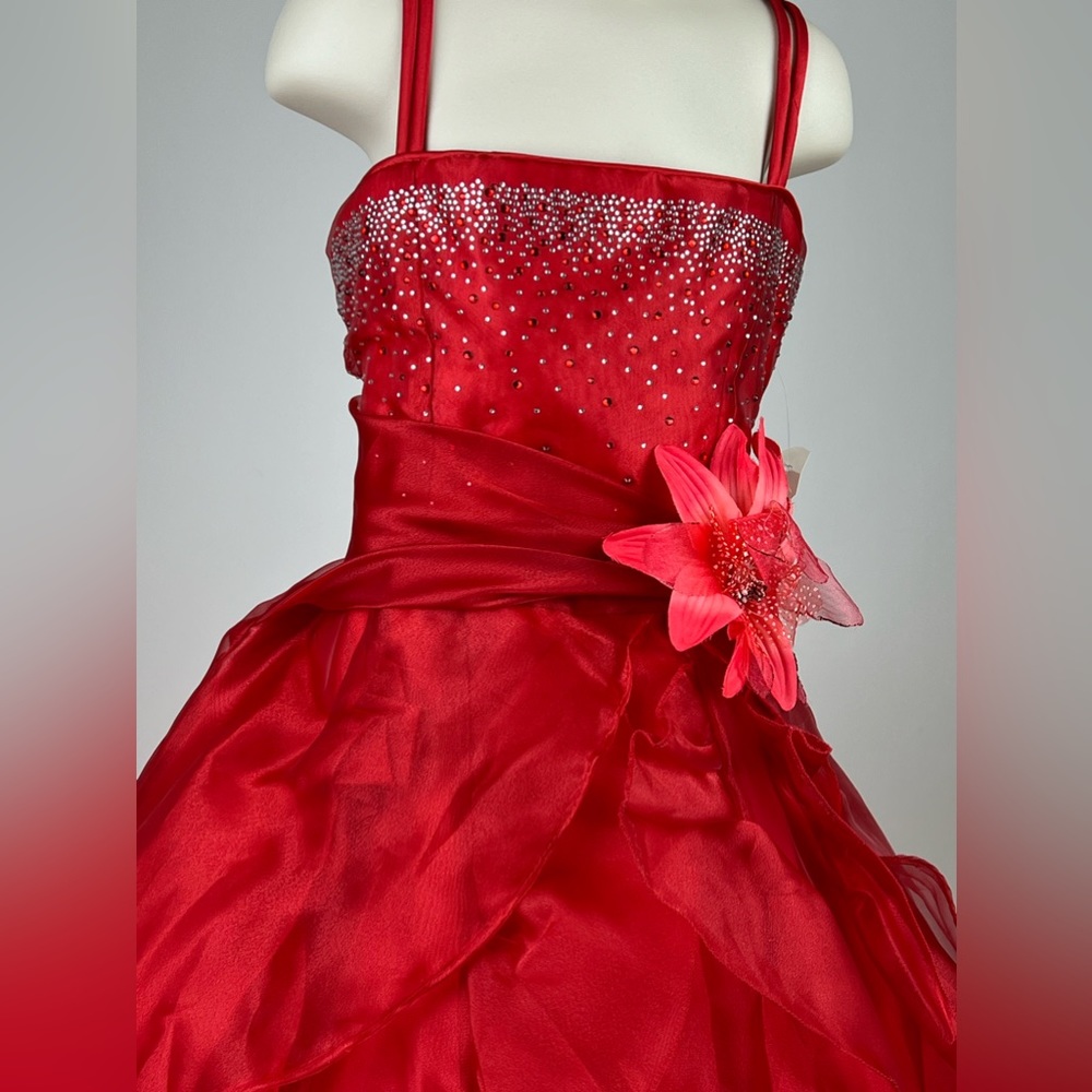 Red girls party dress sz 6